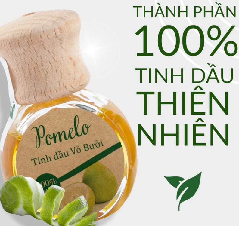 Tinh Dầu Treo Xe Vỏ Bưởi Purevess 9ml Hương Thơm Tự Nhiên, Thư Giãn Xe Ô Tô & Phòng Ốc