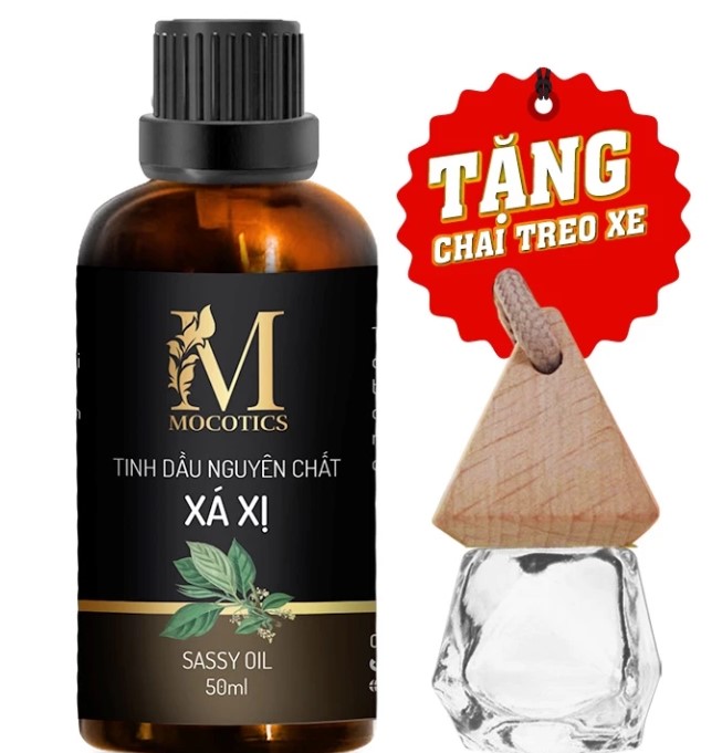 Tinh Dầu Xá Xị Mocotics 50ml Nguyên Chất, Hương Thơm Cho Phòng Và Xe Hơi, Tặng Lọ Treo Xe