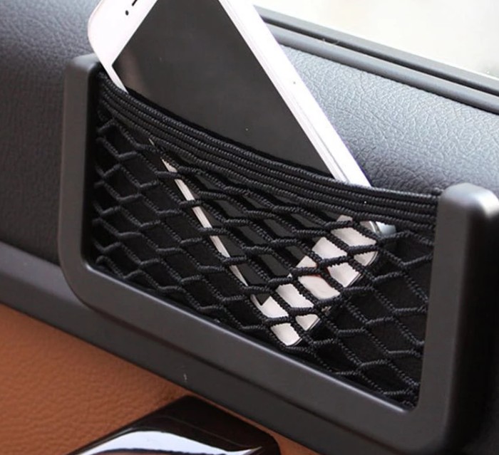 Túi Lưới Đựng Điện Thoại Treo Xe Hơi, Phụ Kiện Sắp Xếp Gọn Gàng Nội Thất Ô Tô