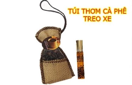 Túi Thơm Cà Phê Treo Xe Hơi Kèm 1 Chai Tinh Dầu, Hàng Nhập Chính Hãng, Chống Say Xe