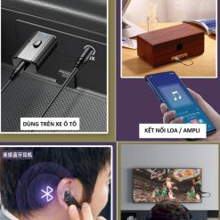 USB Bluetooth 5.3 Thu Phát Âm Thanh, Kết Nối Không Dây Qua Jack 3.5mm Cho Loa, Ô Tô, Tai Nghe