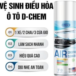 Vệ Sinh Điều Hòa, Dàn Lạnh Xe Ô Tô D-Chem Làm Sạch Nhanh, Kháng Khuẩn, Hương Thơm Dễ Chịu