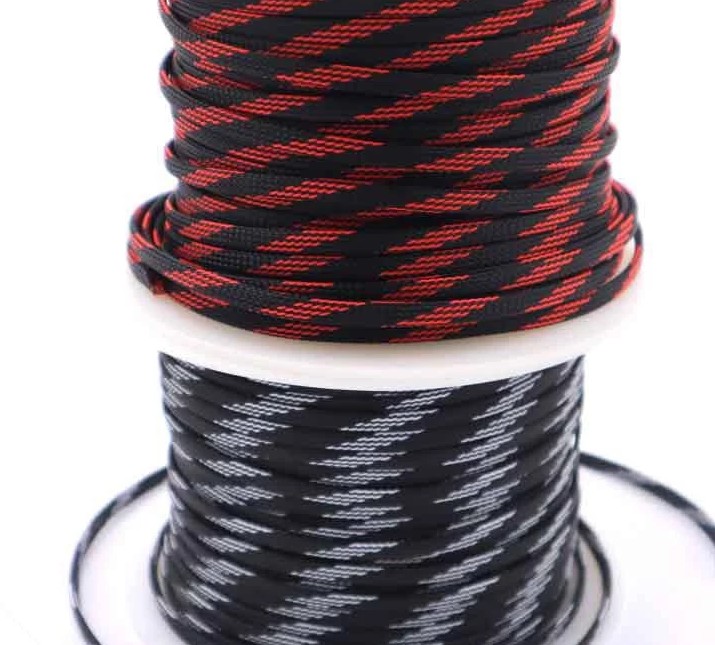 Vỏ Bọc Lưới Da Rắn Cho Dây Nguồn Âm Thanh Xe Ô Tô Kích Thước 4mm, 6mm, 8mm, 10mm