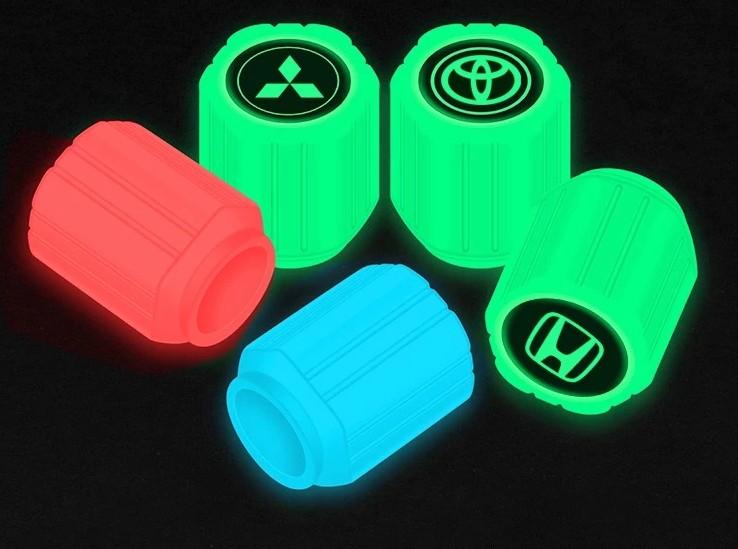 Vỏ Bọc Trang Trí Van Bánh Xe Phát Sáng Trong Bóng Tối, Dễ Nhận Diện Ban Đêm