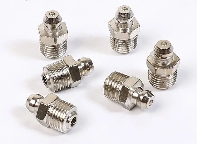 Vú Bơm Mỡ Bò Phụ Kiện Nam Việt, Đầu Tra Mỡ Các Loại M6, M8, M10, M12 Bền Bỉ, Chính Xác Cao