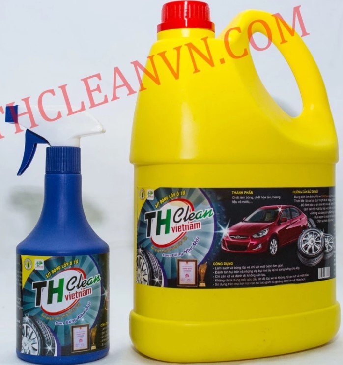 Xịt Bóng Lốp Dung Dịch Dưỡng Đen Bóng Lốp Ô Tô, Xe Máy, Xe Tải TH CLEAN 4.5L Chuyên Dụng