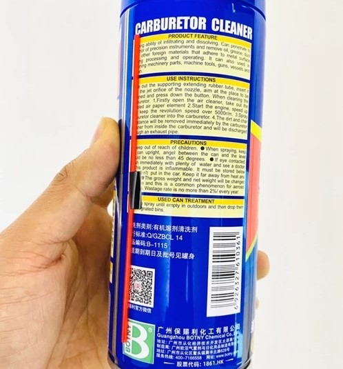 Xịt Chế Hòa Khí–Vệ Sinh Buồng Đốt BOTNY Cho Xe Cao Cấp 450ml