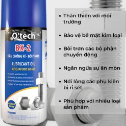 Xịt Chống Rỉ Sét, Dầu Bôi Trơn Đa Năng OTECH BX2 Lubricant Oil 450ml