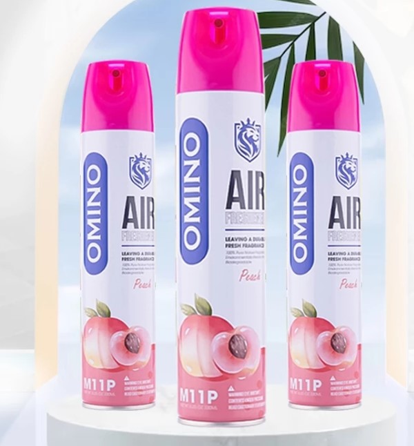 Xịt Khử Mùi Nội Thất Ô Tô OMINO M11P Hương Đào 330ml Chống Say Xe & Khử Mùi
