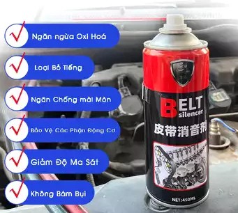 Bình Xịt Bôi Trơn Dây Curoa Belt Silencer Giảm Tiếng Ồn Động Cơ Ô Tô