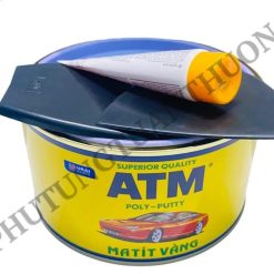 Bột Bả Matit Vàng ATM 1KG Kèm Chất Làm Cứng Cho Sơn Ô Tô Xe Máy