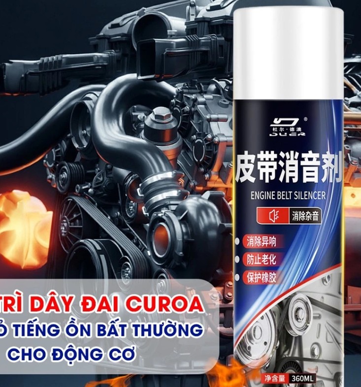 Chai Xịt Bôi Trơn Và Bảo Dưỡng Dây Curoa, Gioăng Cao Su Giảm Tiếng Ồn Động Cơ 360ml