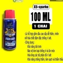 Chai Xịt Chống Rỉ Sét Và Bôi Trơn X5 Sparko Cho Kim Loại Và Xích Xe