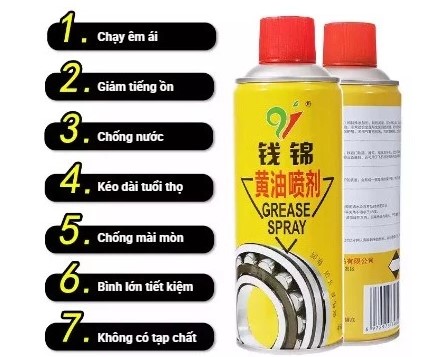 Chai Xịt Mỡ Bôi Trơn Linh Kiện Chống Khô Dầu Gỉ Sét Bình Lớn 450ml