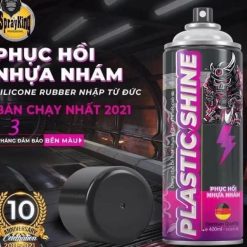 Chai Xịt Phục Hồi, Dưỡng Nhựa Nhám Sprayking Plastic Shine Bảo Vệ, Phục Hồi Màu Đen Sáng Đều