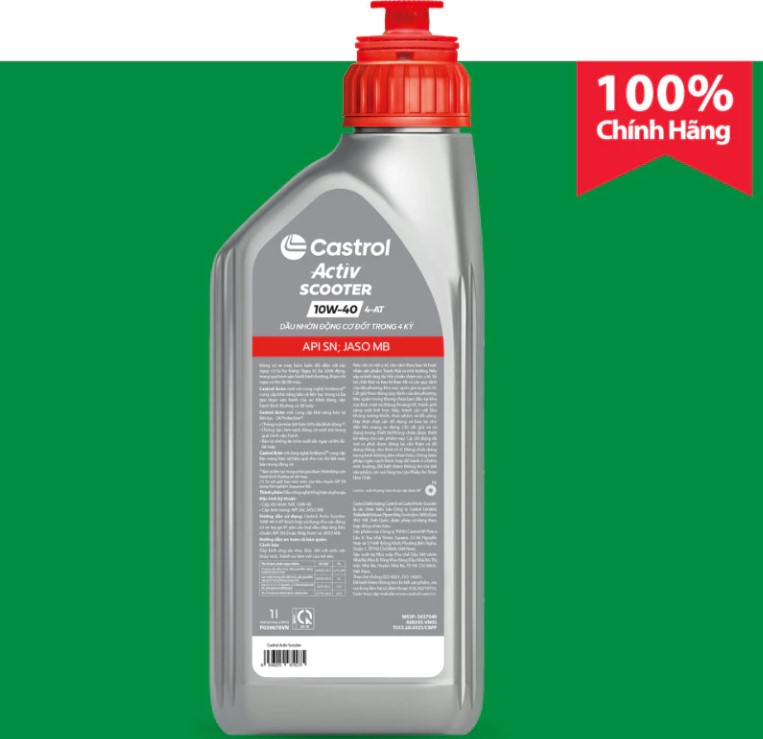 Combo 2 Dầu Nhớt Xe Tay Ga Castrol Activ Scooter 10W-40 4-AT Chính Hãng