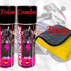 Combo Chai Xịt Phục Hồi Nhựa Nhám Sprayking Mẫu Mới Kèm Khăn Vàng Xám 30x30