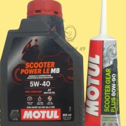 Combo Nhớt Ga Tổng Hợp Motul 5W40 Và Nhớt Láp 80W90 Dành Cho Xe Tay Ga