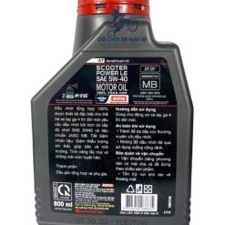 Dầu Nhớt Xe Tay Ga Motul Scooter Power LE 5W40 Tổng Hợp 0,8L