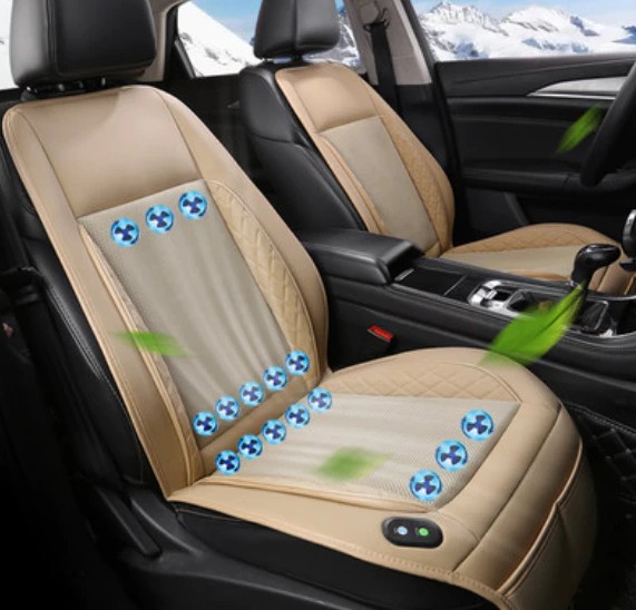 Đệm Làm Mát Ô Tô 16 Quạt Điện Thông Minh Tẩu Sạc 12V Công Nghệ AI