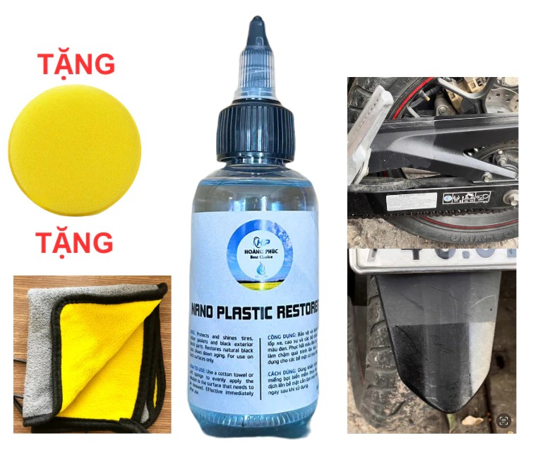 Dung Dịch Phục Hồi Nhựa Nhám Nano Plastic Restorer Tặng Kèm Mút Cho Ô Tô Xe Máy
