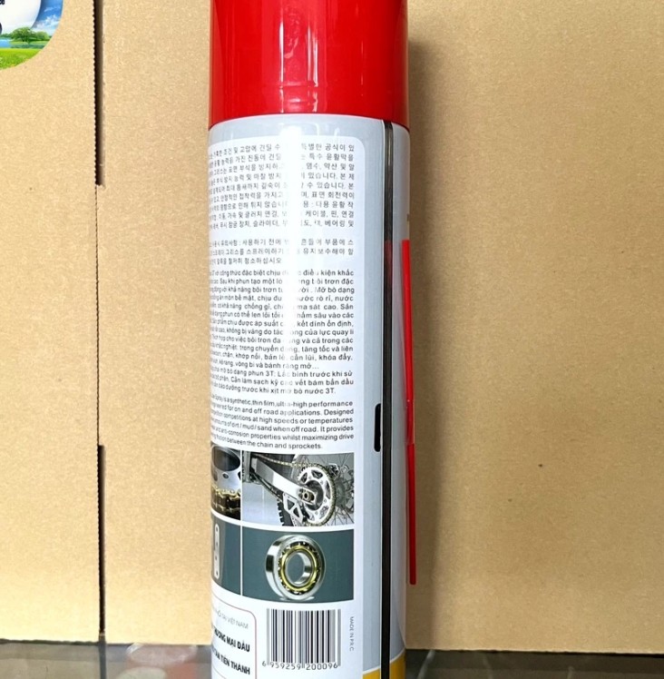 Dưỡng Sên 3T Mỡ Bò Nước Chính Hãng Chain Lube Chai 500ml Dạng Phun