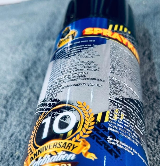 Dưỡng Sên Mỡ Bò Xanh Chống Văng Bám Sên Sprayking Chai Dạng Xịt 400ml Gốc Mỡ Bò Lithium Xanh