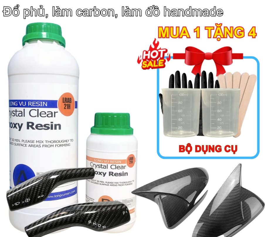 Keo Epoxy Carbon chuyên dụng dán phủ carbon fiber cho xe máy, ô tô và phụ kiện