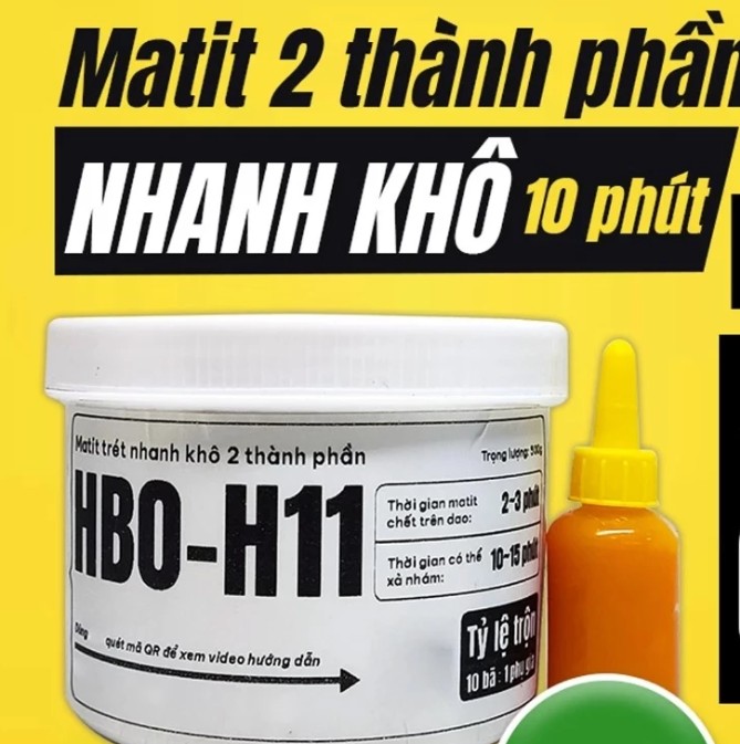 Matit Trét Nhanh Khô 2 Thành Phần HBO-H11 Bả Láng Siêu Bám Cho Kim Loại & Gỗ