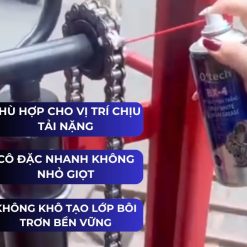 Mỡ Bò Chịu Nhiệt O'TECH BX-4 Lithium White Grease Mỡ Bôi Trơn Trắng Dạng Xịt Chống Rỉ Sét Hiệu Quả