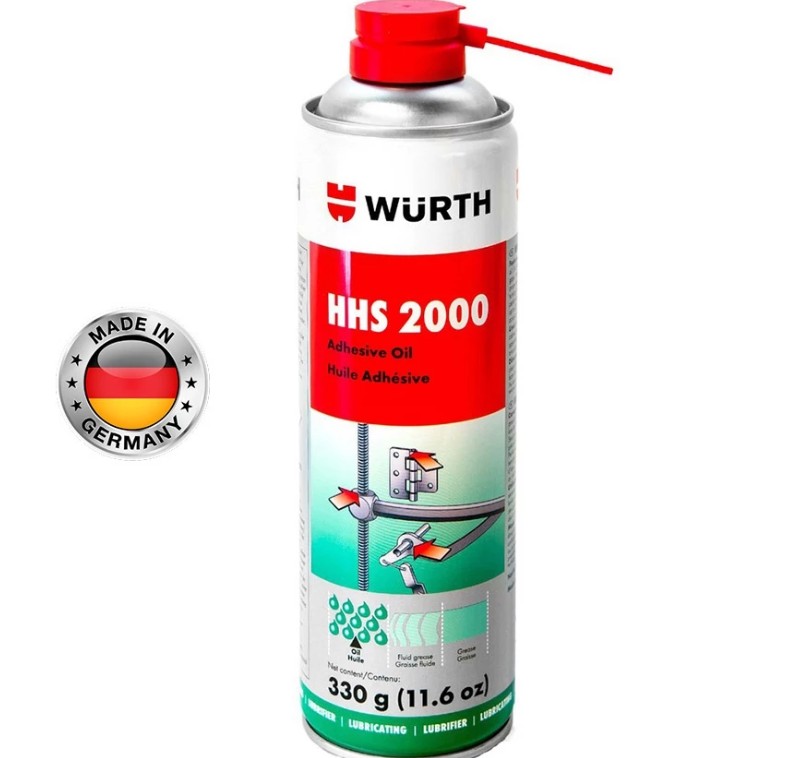 Mỡ Bò Nước Bôi Trơn Chịu Nhiệt Wurth HHS 2000 Dạng Xịt 500ml Nhập Khẩu Chính Hãng