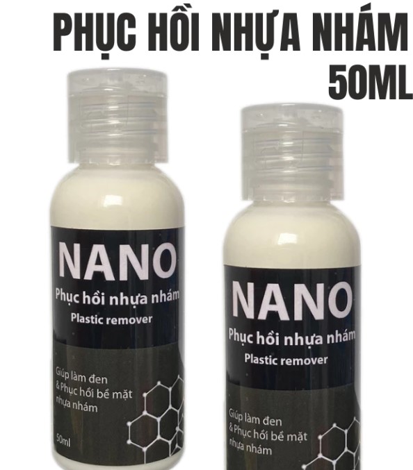 Nano phục hồi nhựa nhám 50ml chai lớn, dung dịch làm mới nhựa nhám và nhựa đen ô tô xe máy cũ