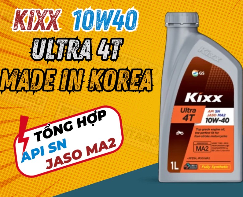 Nhớt Kixx Ultra 4T 10W40 1L 100% Tổng Hợp Dành Cho Xe Số