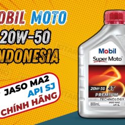 Nhớt Mobil Super Moto 20W50 800ml Nhập Khẩu Cho Xe Số Bảo Vệ Động Cơ Bền Bỉ