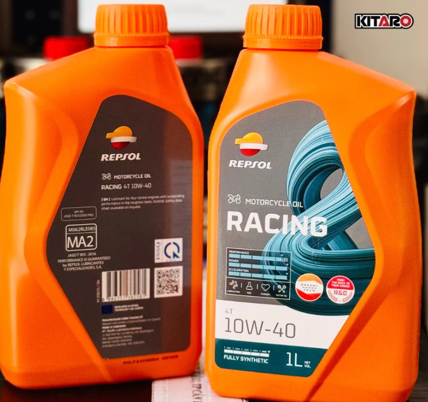 Nhớt Repsol Racing 10W40 Dành Cho Xe Máy, Xe Côn Tay, PKL Tổng Hợp 100%