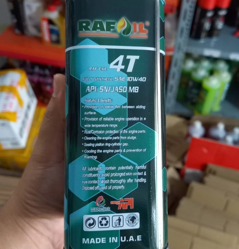 Nhớt Xe Ga Rafoil Scooter 10W40 Double Ester 800ml Tổng Hợp Nhập Khẩu UAE