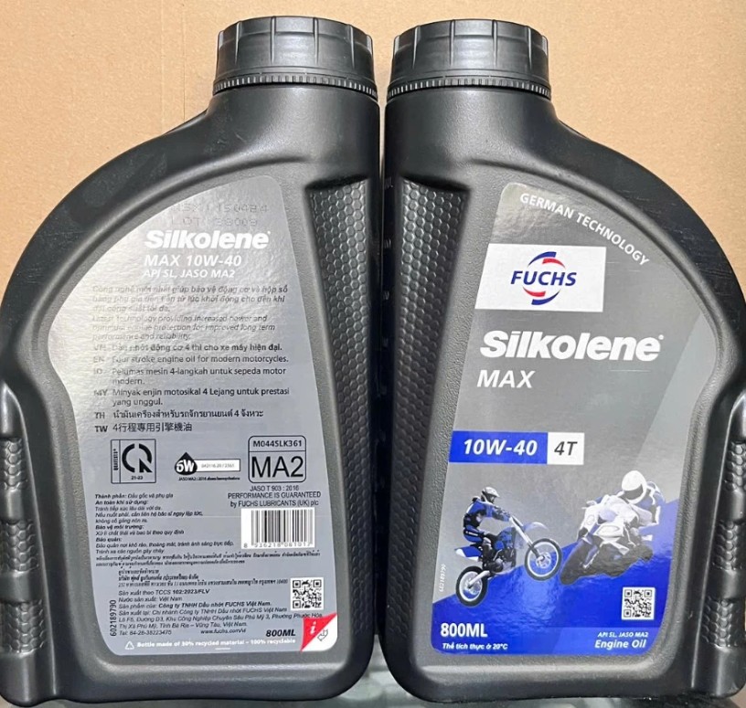 Nhớt Xe Máy Fuchs Silkolene Max 10W40 Bán Tổng Hợp Cao Cấp Chính Hãng Từ Đức