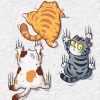 Set 3 Con Mèo Cào Sticker Chống Nước Trang Trí Ô Tô Xe Máy Và Đồ Dùng Cá Nhân