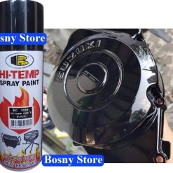 Sơn Chịu Nhiệt Bosny Hi-Temp Đen Nhám Đen Bóng Cho Pô Xe, Lốc Máy Xe Máy