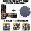 Sơn Pô Xe Chống Cháy Đen Mờ H2 300ml Kèm Giấy Nhám Bảo Vệ Và Làm Mới Ống Xả