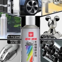 Sơn Xịt Bạc Mạ Crom 300ml Chrome Sáng Bóng Khô Nhanh Dùng Trang Trí