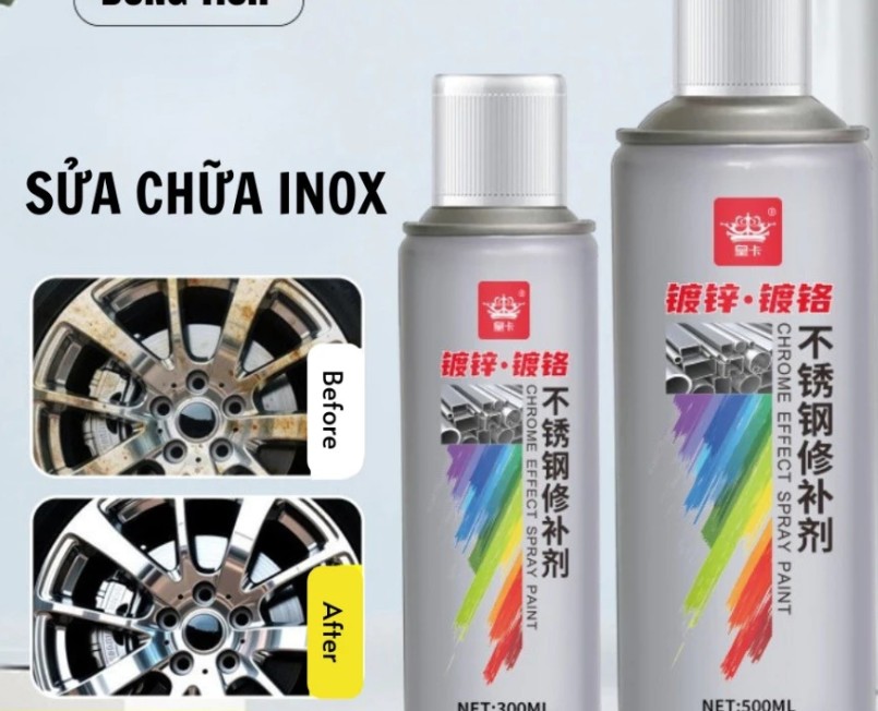 Sơn Xịt Mạ Crom 500ml Lớp Mạ Chrome Sáng Bóng, Nhanh Khô, Tiện Lợi Cho Kim Loại, Inox