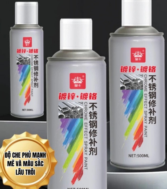 Sơn Xịt Mạ Crom Bạc Siêu Bóng, Nhanh Khô, Hiệu Ứng Chrome Sáng Gương Cho Kim Loại Và Inox
