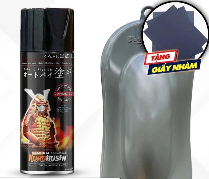 Sơn Xịt Màu Xám Lót UCH210 Samurai Lớp Lót Chuẩn Cho Xe Máy, Ô Tô