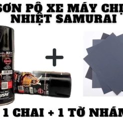 Sơn Xịt Pô Xe Chống Cháy Samurai Chịu Nhiệt Đen Mờ Và Bạc Mờ H2-H1
