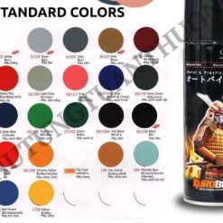 Sơn xịt Samurai đủ màu đen nhám, đen bóng, trắng, đỏ, xanh, vàng sơn lót và phủ bóng chất lượng Nhật Bản
