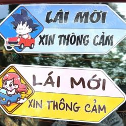 Tem Dán Xe Ô Tô Nữ Lái Mới Xin Thông Cảm Chống Nước Không Bay Màu