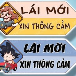 Tem Dán Xe Ô Tô Nữ Lái Mới Xin Thông Cảm Chống Nước Không Bay Màu
