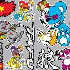 Tem Sticker Dán Gấu Quỷ Bạo Lực Ma Hot Trend Trang Trí Xe Cá Tính