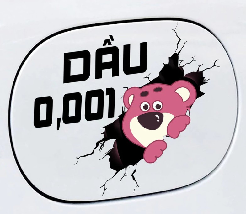 Tem Sticker Dán Nắp Bình Xăng Dầu Ô Tô Decal Phân Biệt Xăng A95 Dầu Diesel 0,001 Trang Trí Xe Hơi